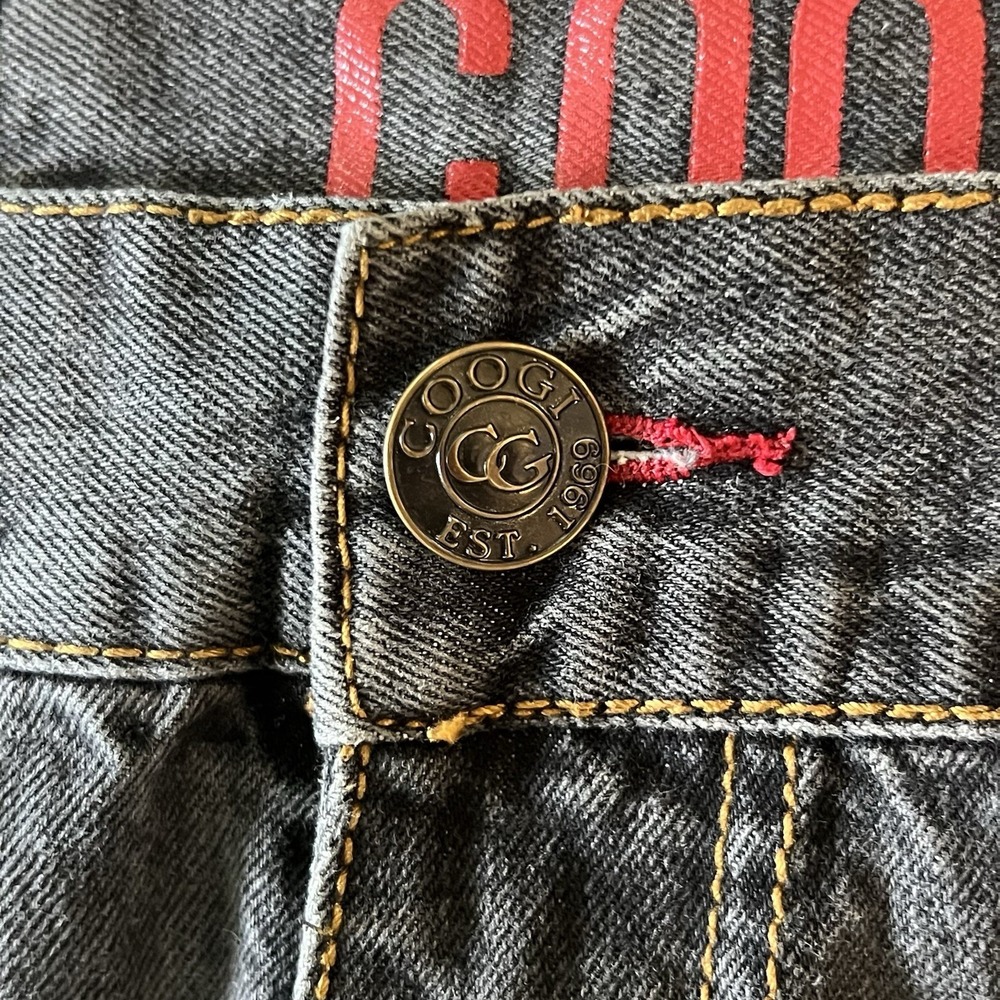 COOGI Australia Jeans Mens 42x34 Gray Y2K Embroidered Patch Denim - Picture 6 of 10
